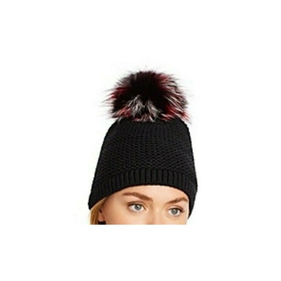 Kyi Kyi Slouchy Hat with Silver Fox Fur Pom-Pom